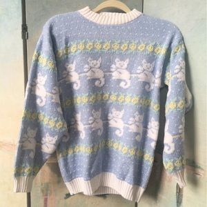 Vintage grandma sweater with cats